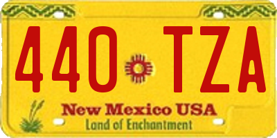 NM license plate 440TZA