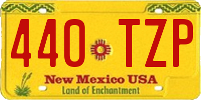 NM license plate 440TZP