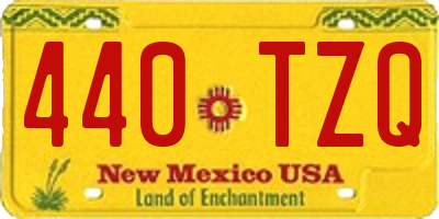 NM license plate 440TZQ