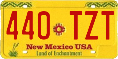 NM license plate 440TZT