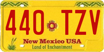 NM license plate 440TZV