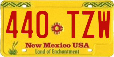 NM license plate 440TZW