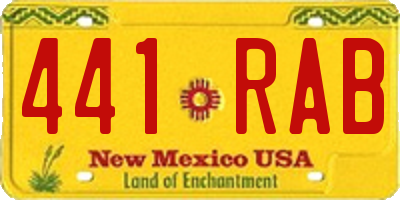 NM license plate 441RAB