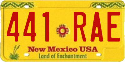 NM license plate 441RAE