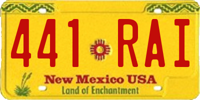 NM license plate 441RAI