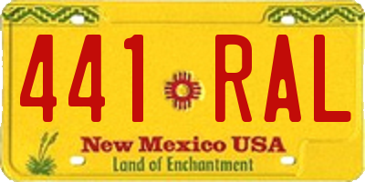 NM license plate 441RAL