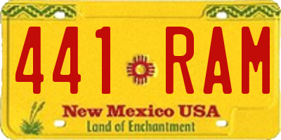 NM license plate 441RAM