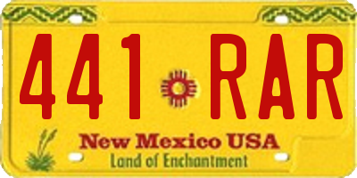 NM license plate 441RAR