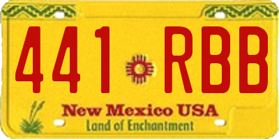 NM license plate 441RBB