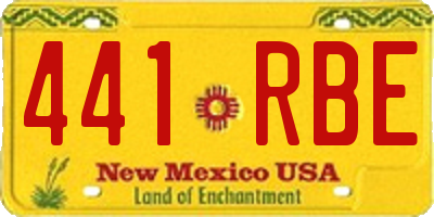 NM license plate 441RBE