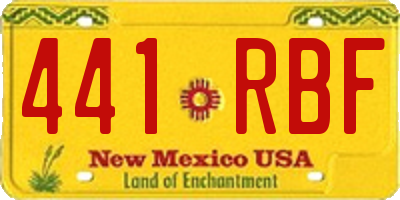 NM license plate 441RBF