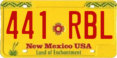 NM license plate 441RBL