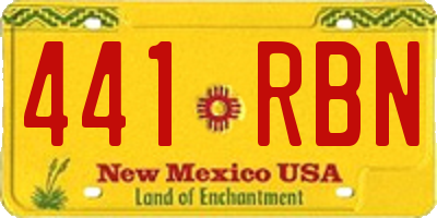 NM license plate 441RBN