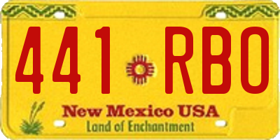 NM license plate 441RBO