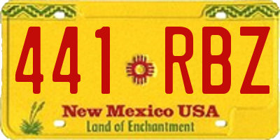 NM license plate 441RBZ