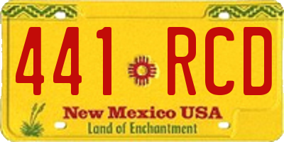 NM license plate 441RCD