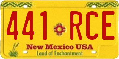 NM license plate 441RCE