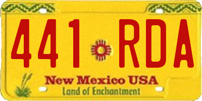 NM license plate 441RDA