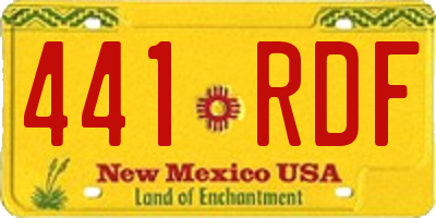 NM license plate 441RDF