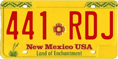 NM license plate 441RDJ