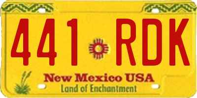 NM license plate 441RDK