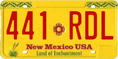 NM license plate 441RDL