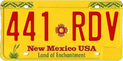 NM license plate 441RDV