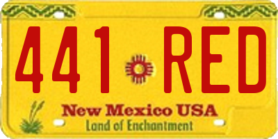 NM license plate 441RED