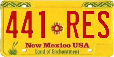 NM license plate 441RES