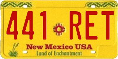 NM license plate 441RET