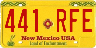 NM license plate 441RFE