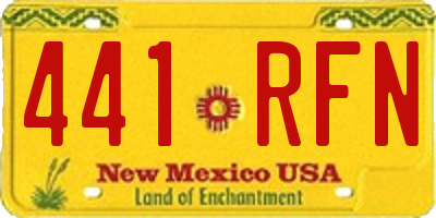 NM license plate 441RFN