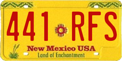NM license plate 441RFS
