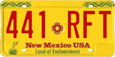 NM license plate 441RFT