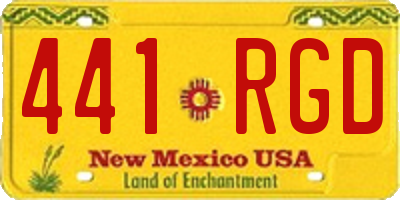 NM license plate 441RGD