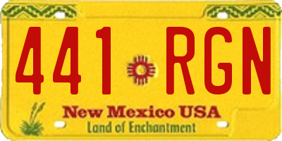 NM license plate 441RGN