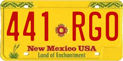 NM license plate 441RGO