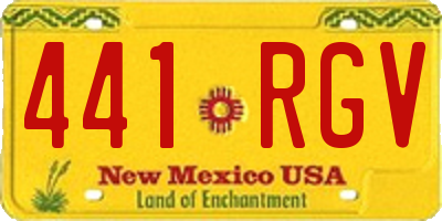 NM license plate 441RGV