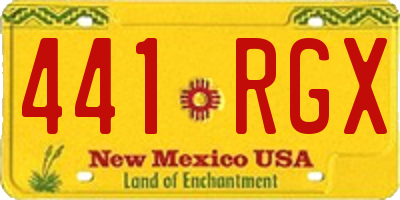 NM license plate 441RGX