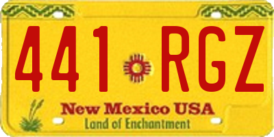 NM license plate 441RGZ