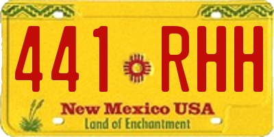 NM license plate 441RHH