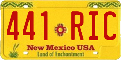 NM license plate 441RIC