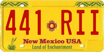 NM license plate 441RII