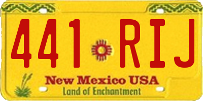 NM license plate 441RIJ