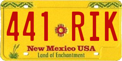 NM license plate 441RIK