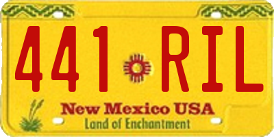 NM license plate 441RIL