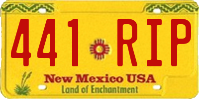 NM license plate 441RIP