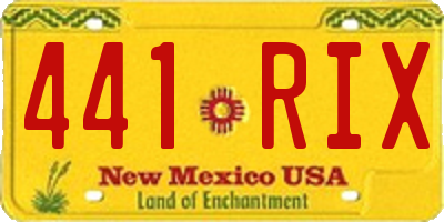 NM license plate 441RIX
