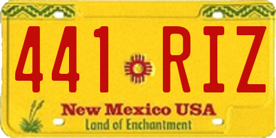 NM license plate 441RIZ