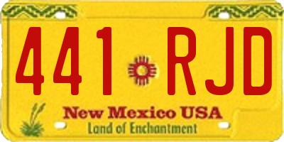 NM license plate 441RJD